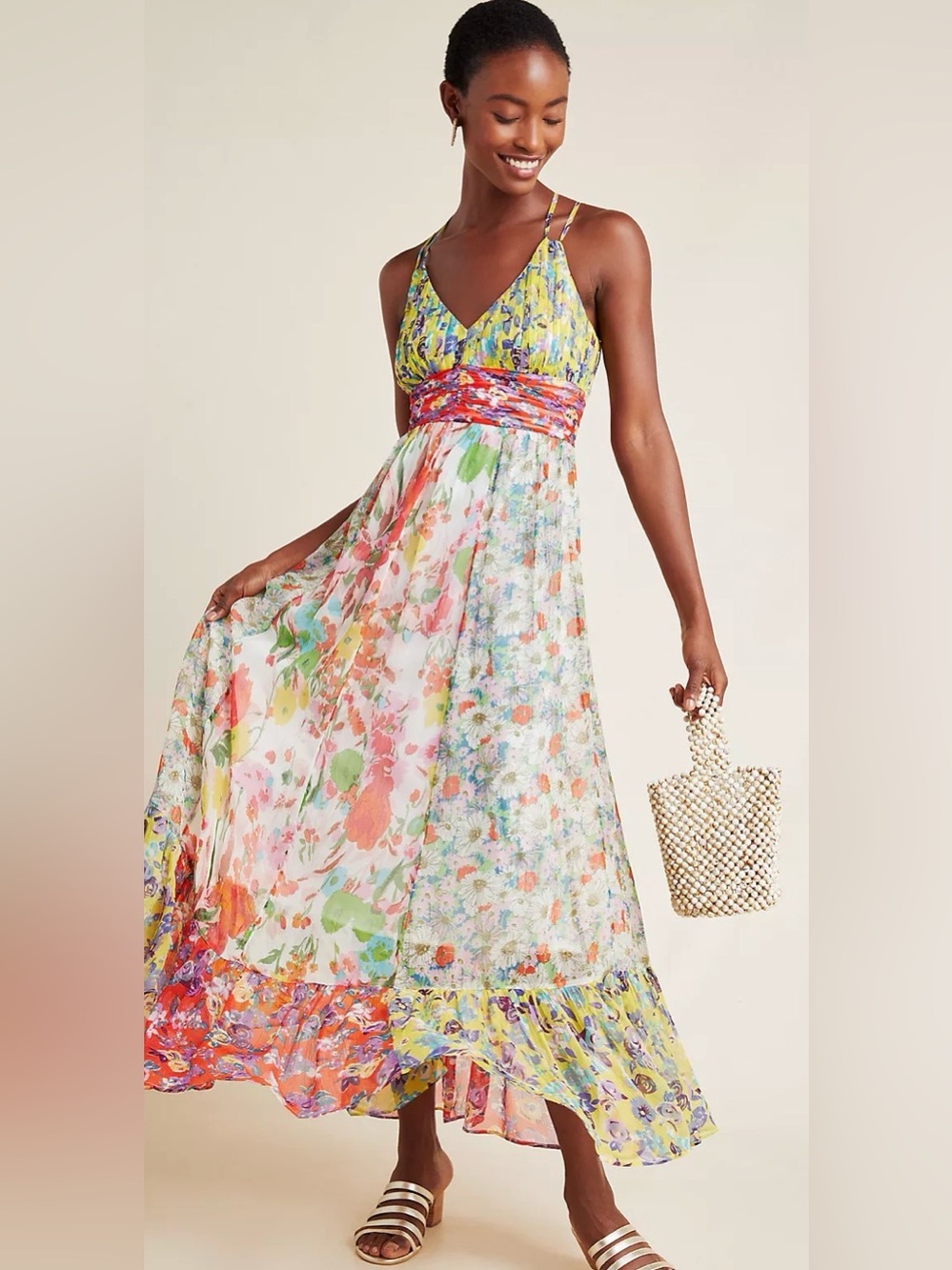 Anthropologie Malibu Floral Maxi Dress